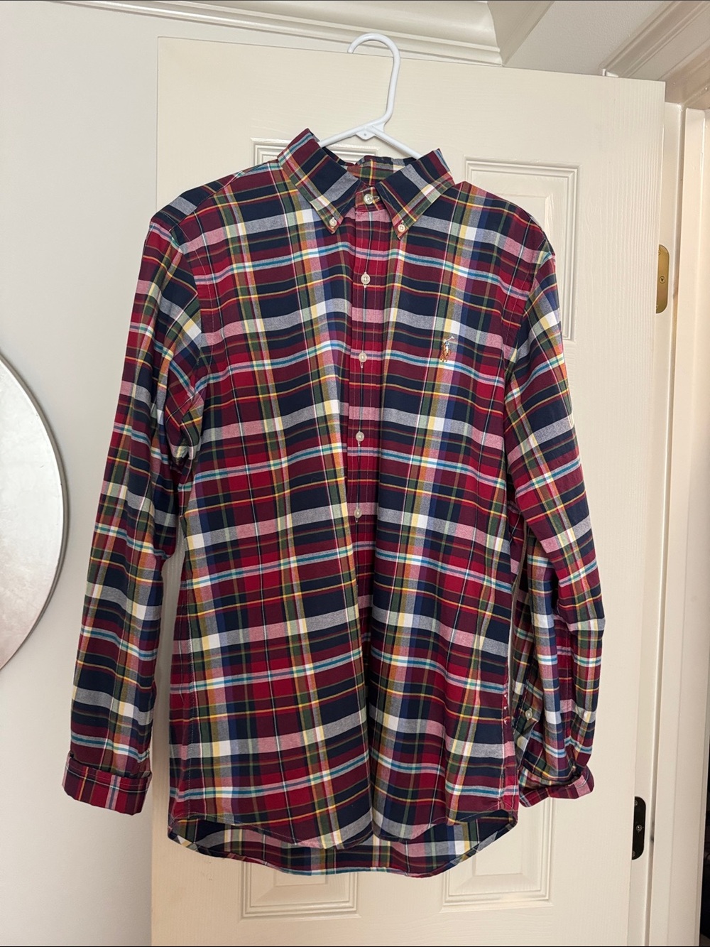 Ralph Lauren Red and Navy Plaid Button-Down Shirt